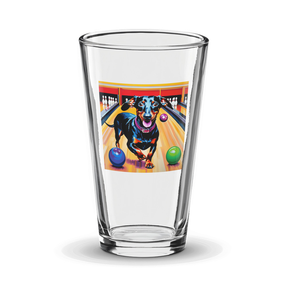 PugMug Custom Black Dachshund Glass Tumbler