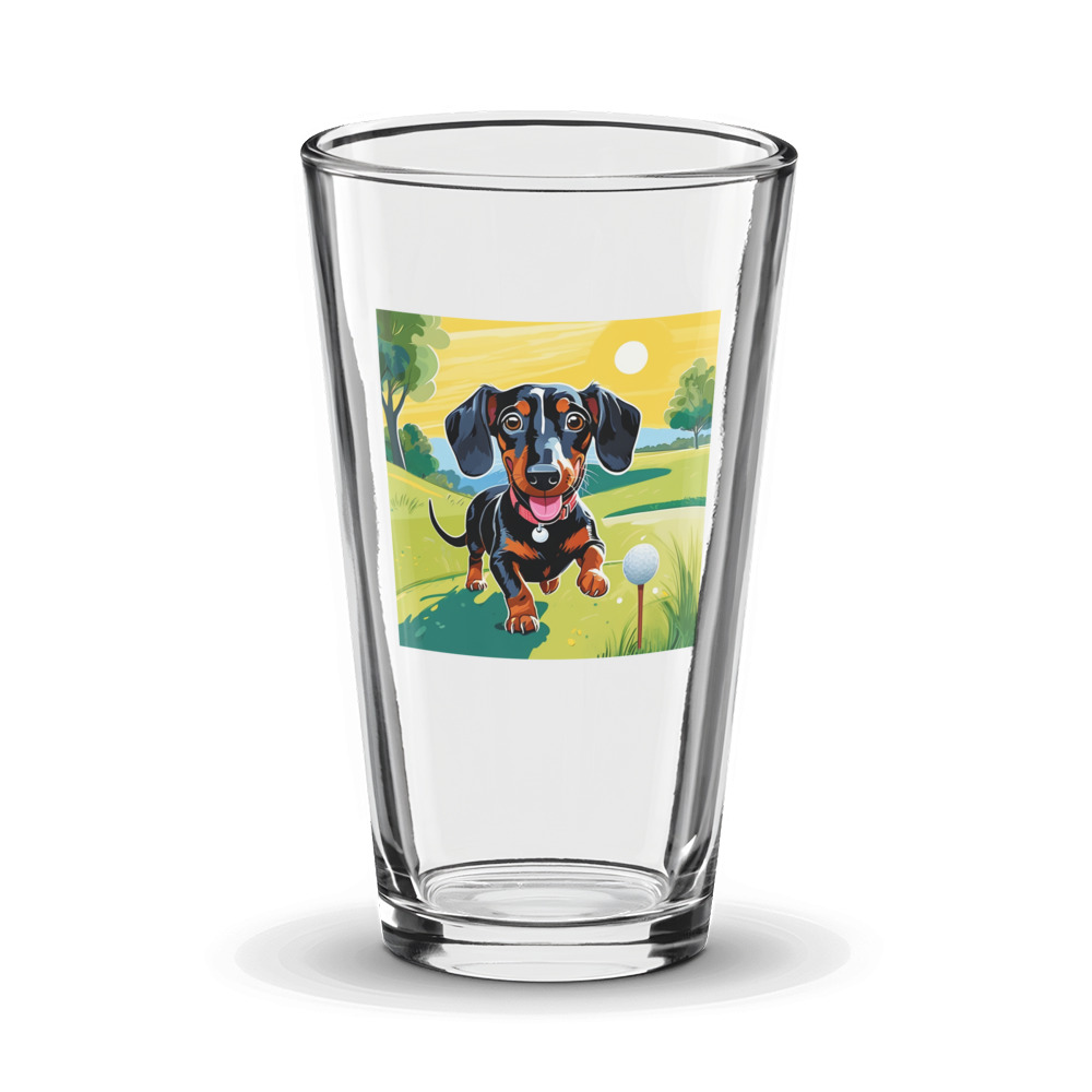 PugMug Custom Black Dachshund Glass Tumbler