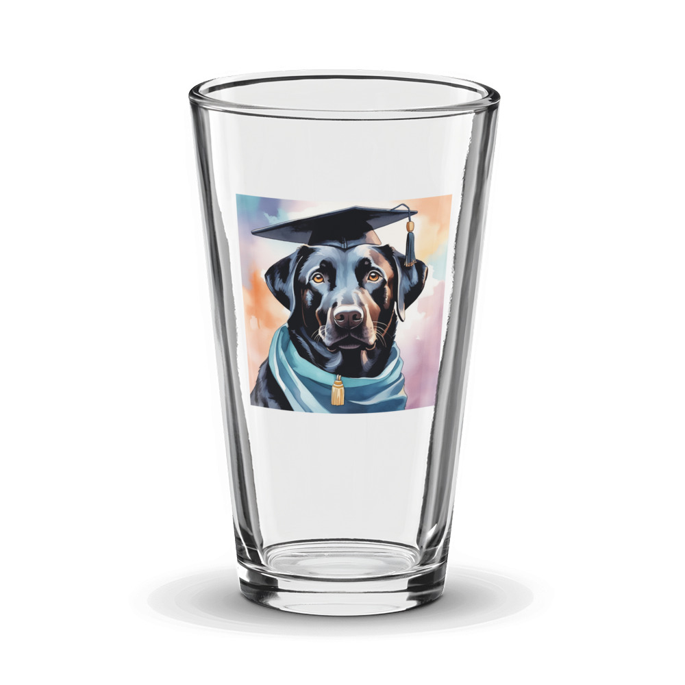 PugMug Custom Black Labrador Retriever Glass Tumbler