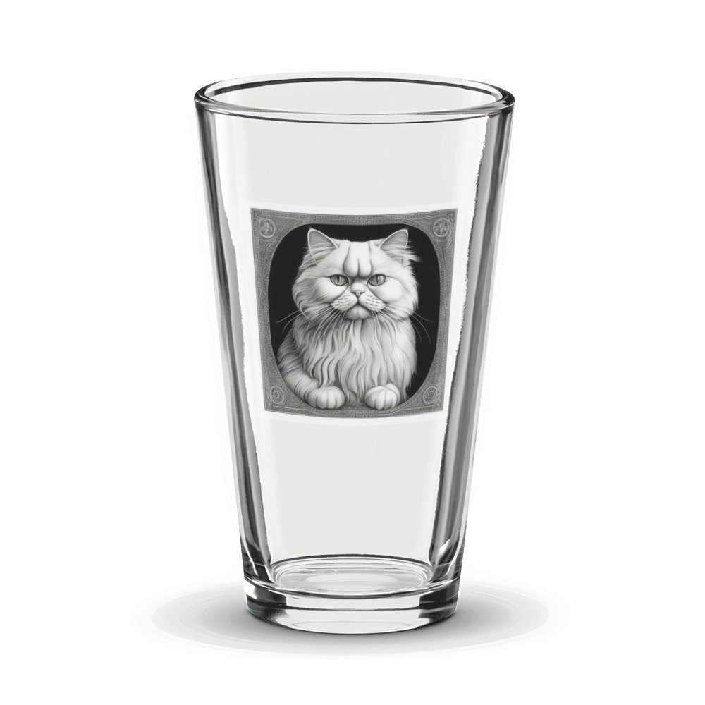 PugMug Custom White Persian Cat Glass Tumbler
