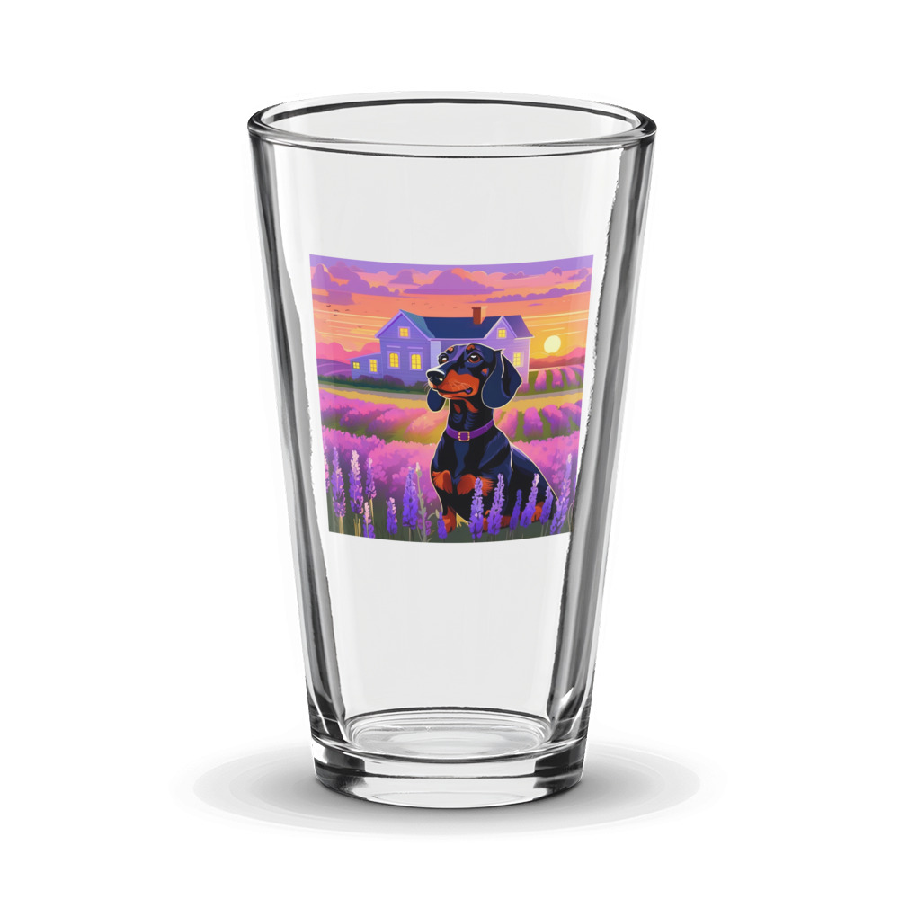 PugMug Custom Black Dachshund Glass Tumbler