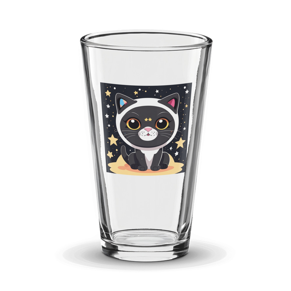 PugMug Custom Black Scottish Fold Cat Glass Tumbler