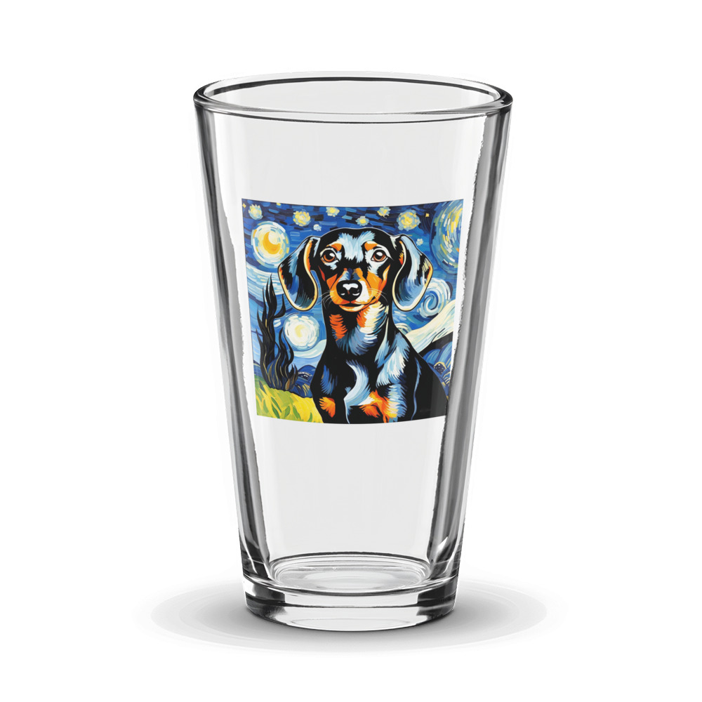 PugMug Custom Black Dachshund Glass Tumbler