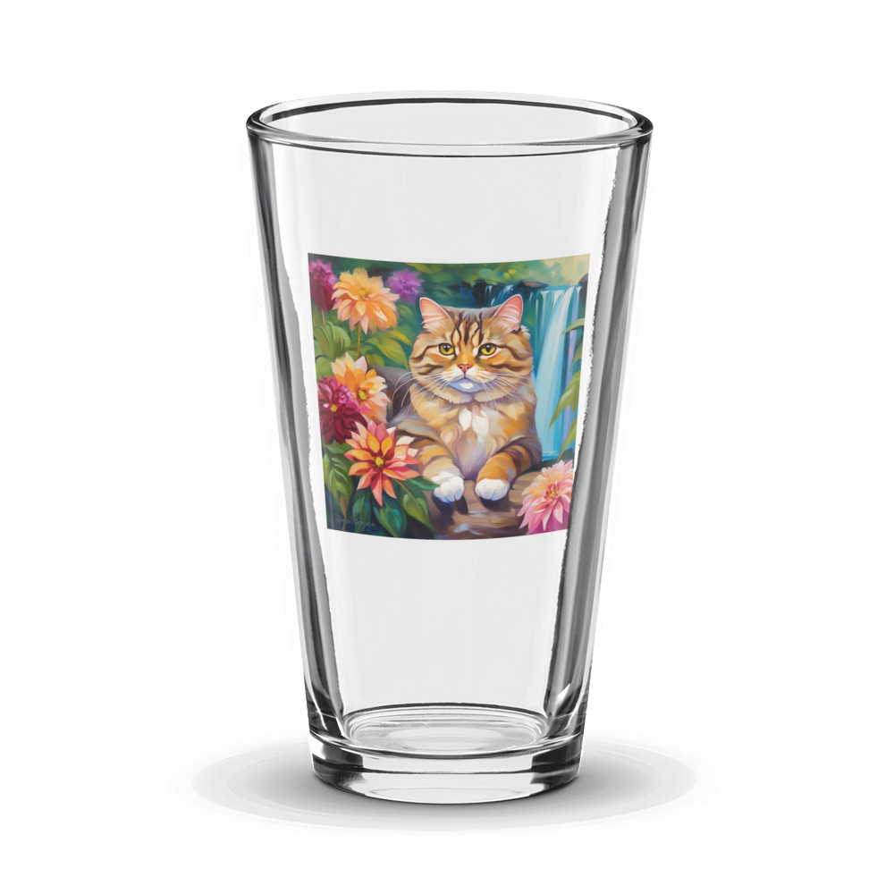 PugMug Custom Tabby Scottish Fold Cat Glass Tumbler