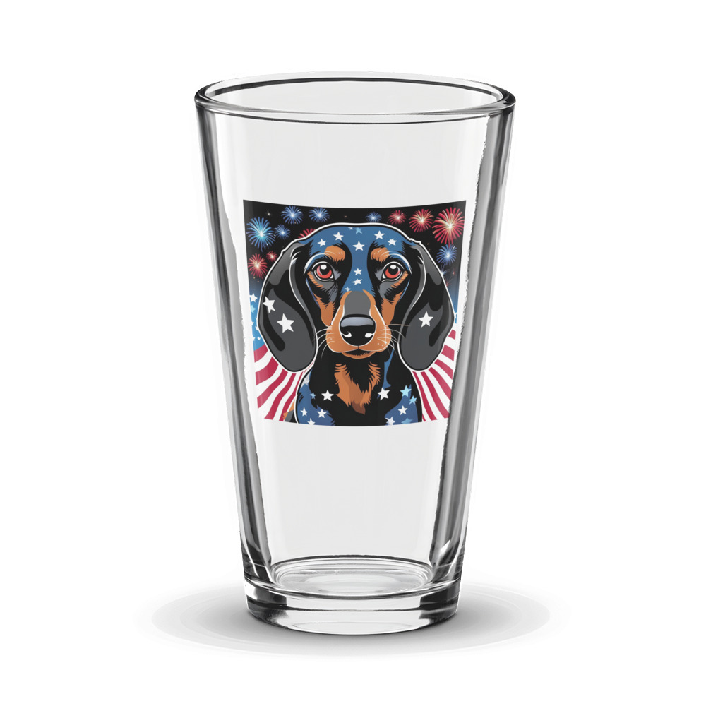 PugMug Custom Black Dachshund Glass Tumbler