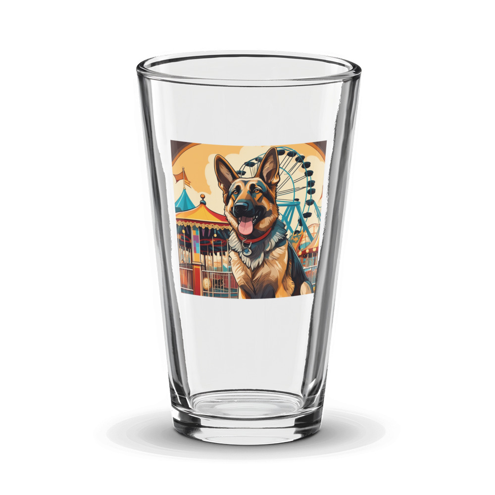 PugMug Custom German Shepherd Dog Glass Tumbler
