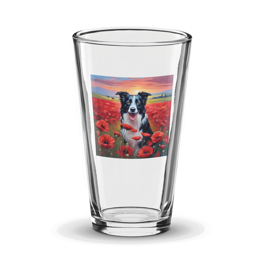 PugMug Custom Border Collie Glass Tumbler