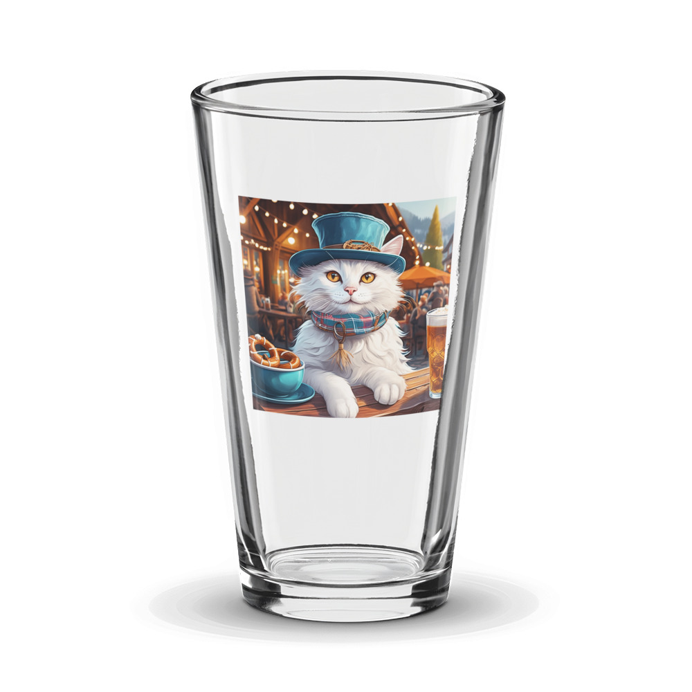 PugMug Custom White Companion Cat Glass Tumbler