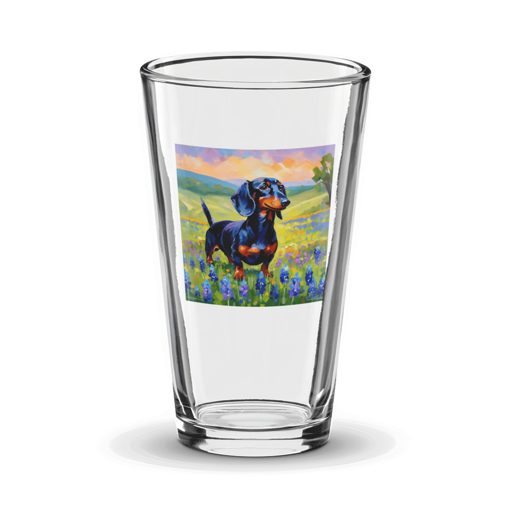PugMug Custom Black Dachshund Glass Tumbler