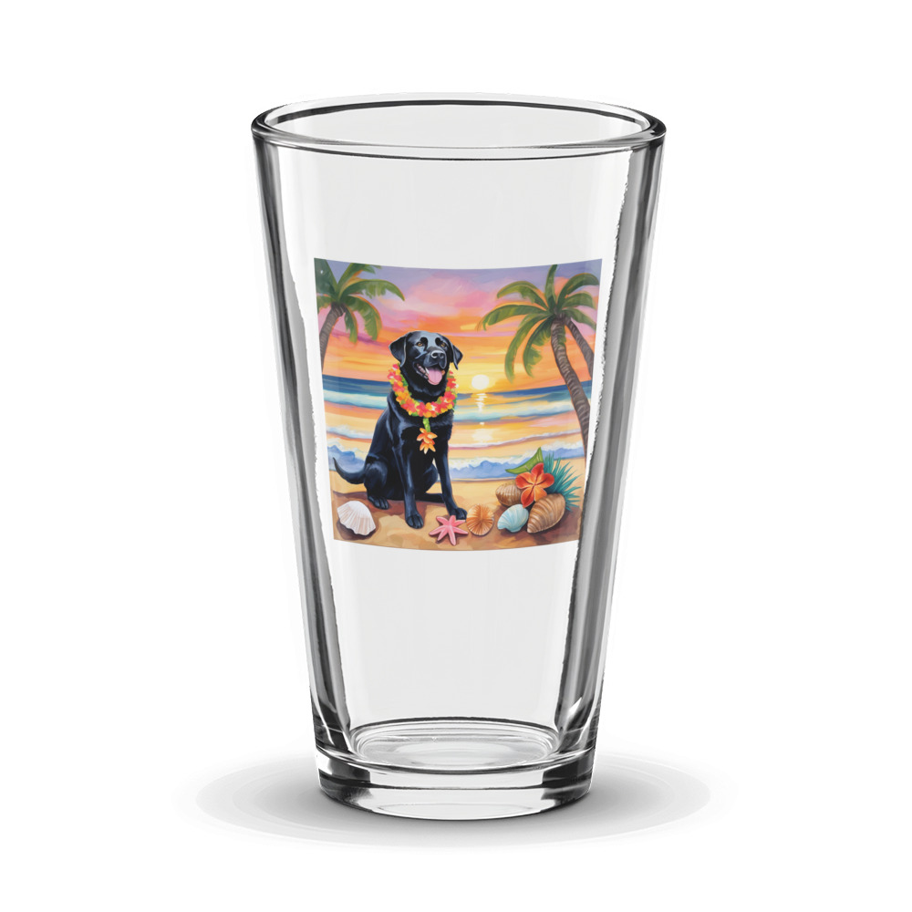 PugMug Custom Black Labrador Retriever Glass Tumbler