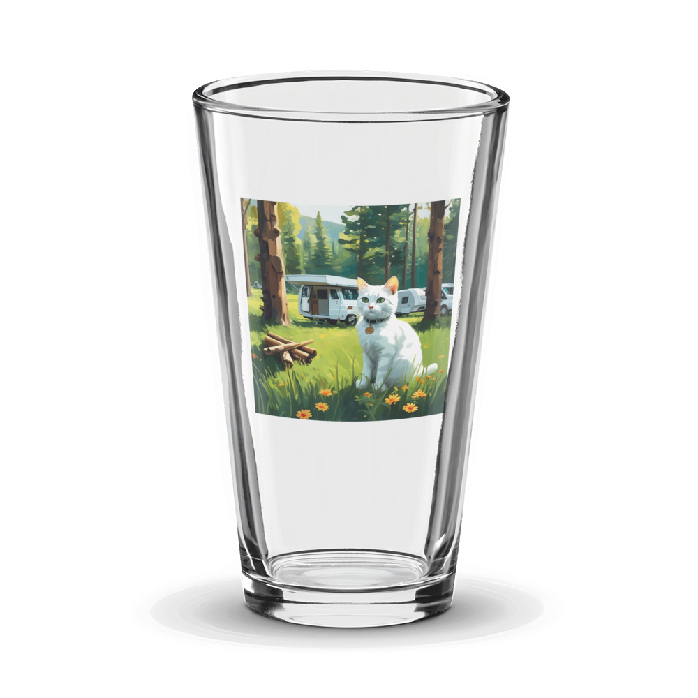 PugMug Custom White Companion Cat Glass Tumbler