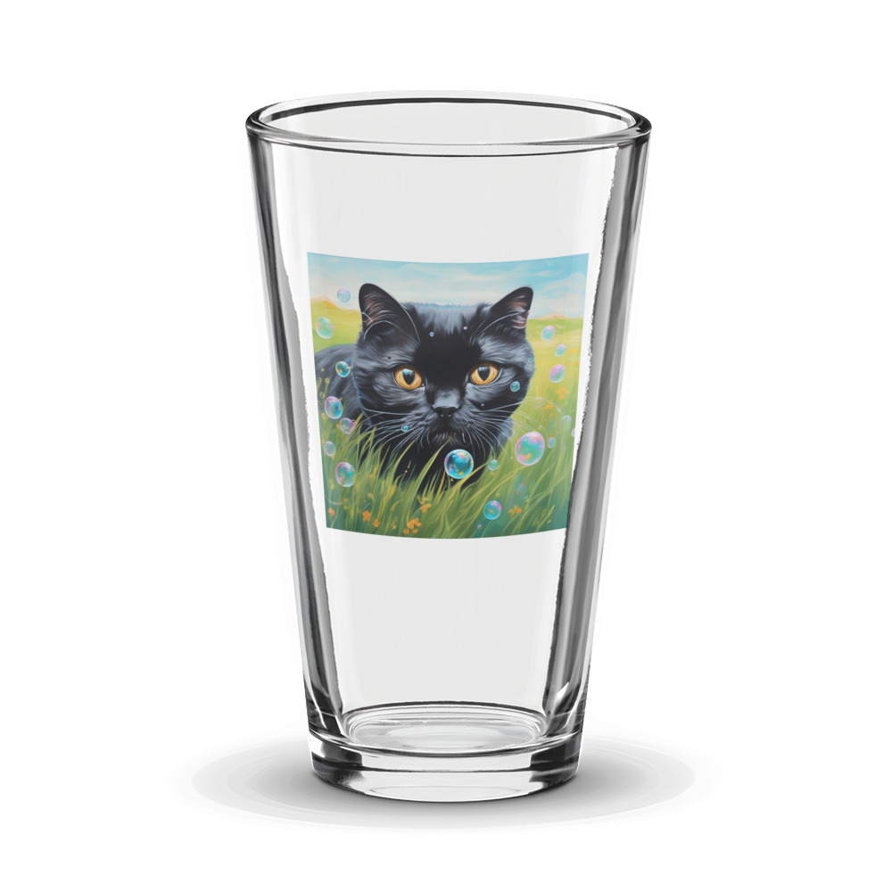 PugMug Custom Black Scottish Fold Cat Glass Tumbler