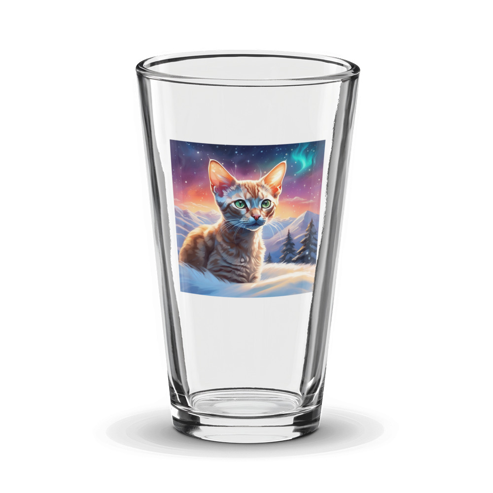 PugMug Custom Tabby Devon Rex Cat Glass Tumbler
