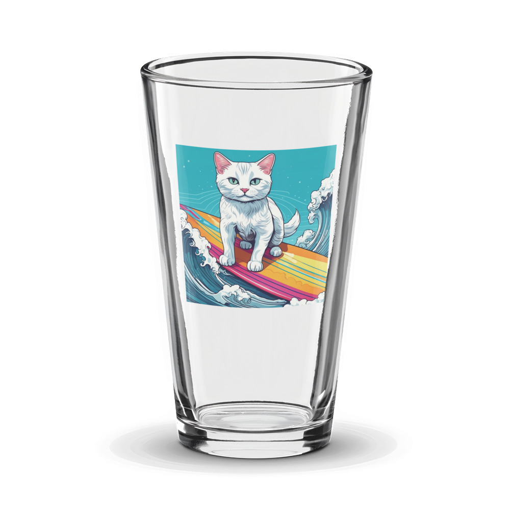 PugMug Custom White Companion Cat Glass Tumbler
