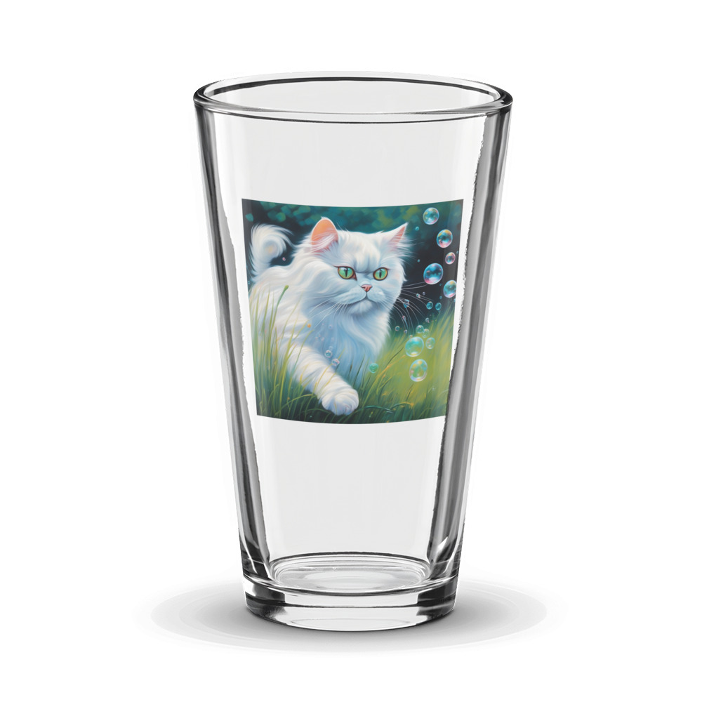 PugMug Custom White Persian Cat Glass Tumbler