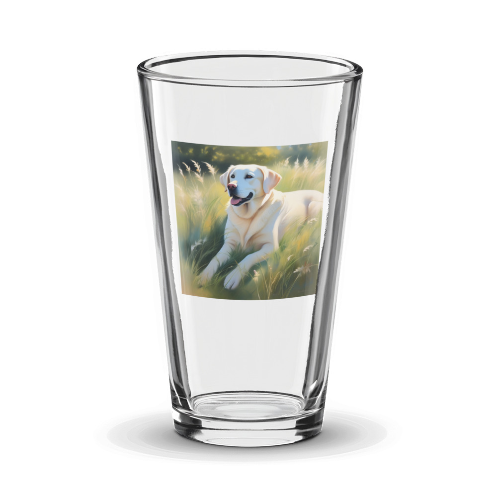 PugMug Custom White Labrador Retriever Glass Tumbler