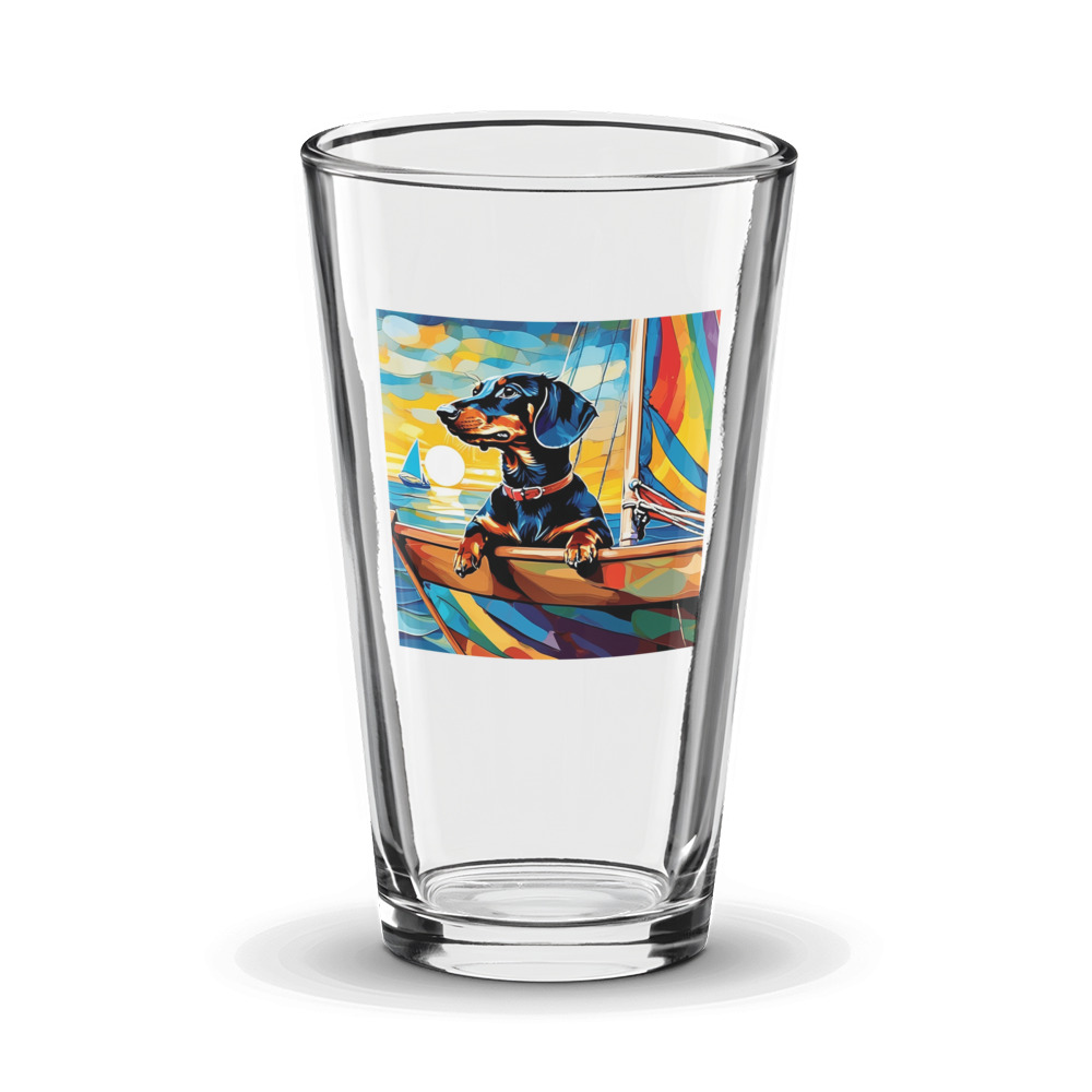 PugMug Custom Black Dachshund Glass Tumbler