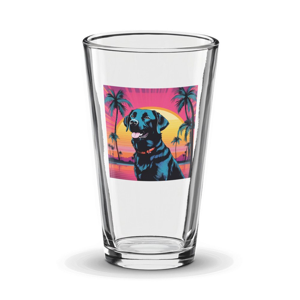 PugMug Custom Black Labrador Retriever Glass Tumbler