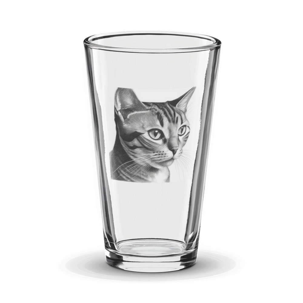 PugMug Custom Black American Shorthair Cat Glass Tumbler