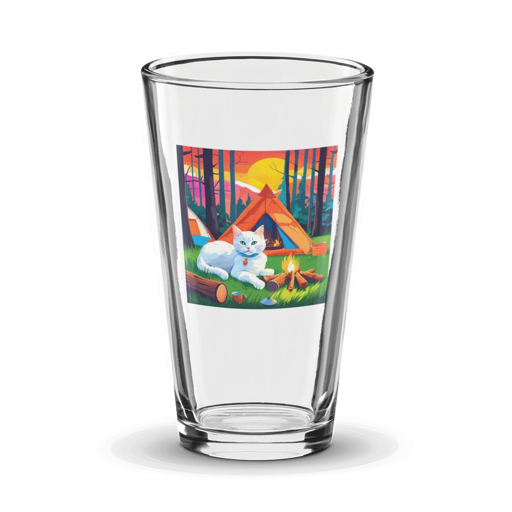 PugMug Custom White Companion Cat Glass Tumbler