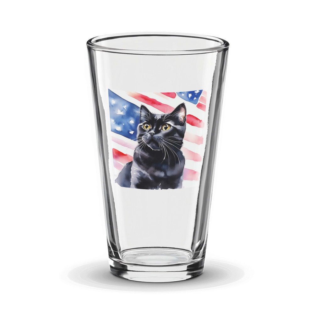 PugMug Custom Black Scottish Fold Cat Glass Tumbler