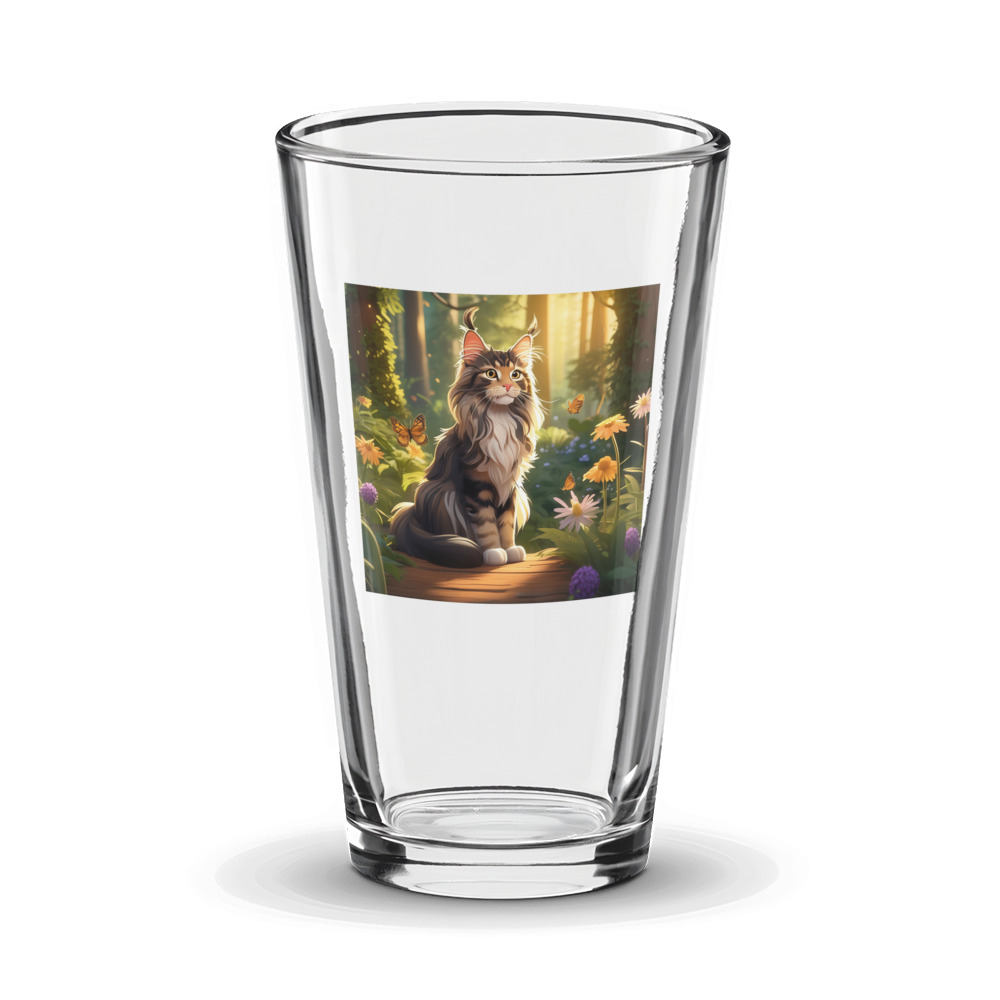 PugMug Custom Tabby Maine Coon Cat Glass Tumbler