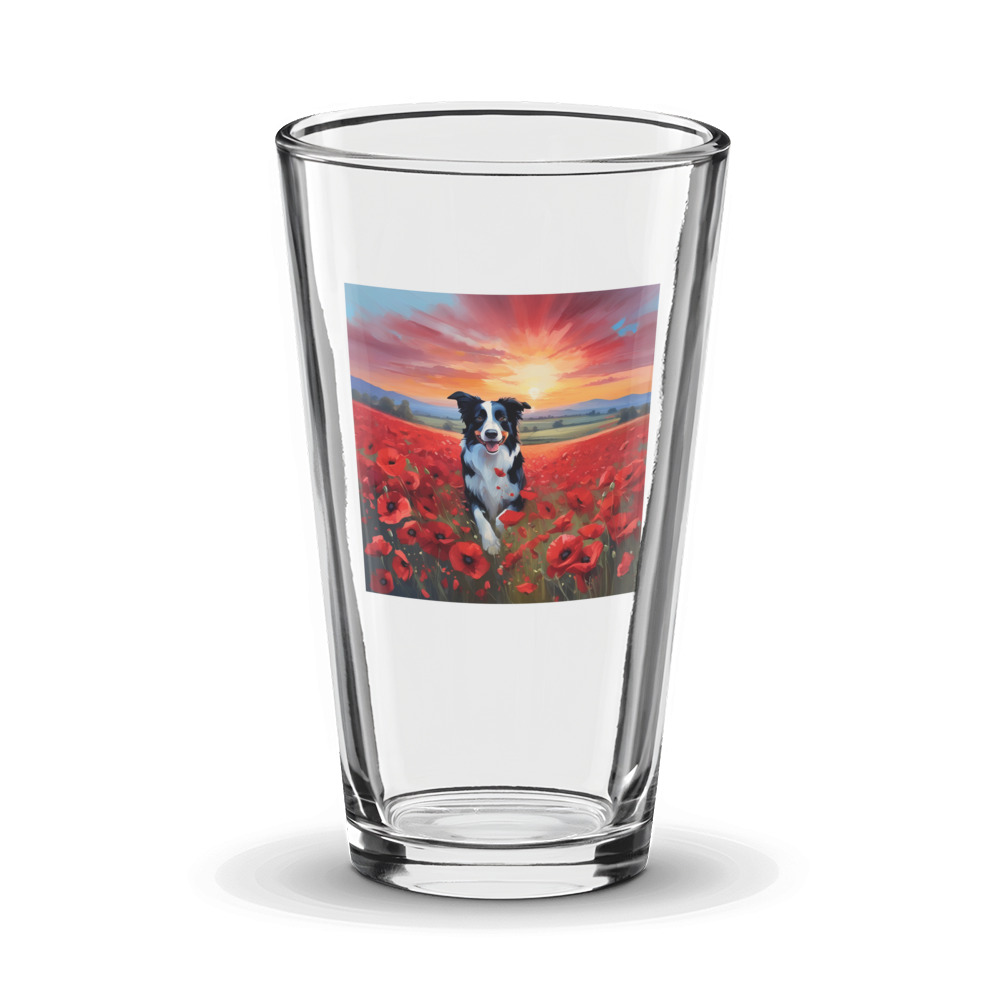 PugMug Custom Border Collie Glass Tumbler