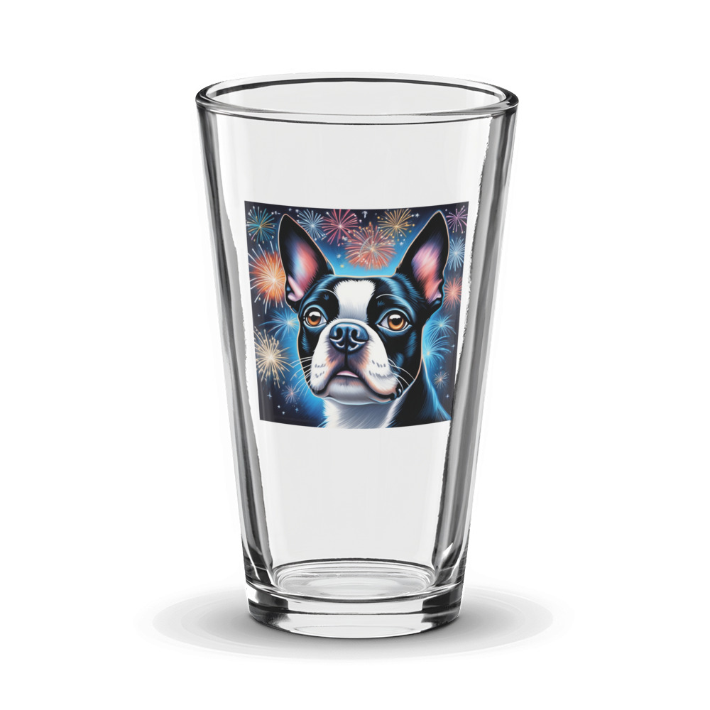 PugMug Custom Boston Terrier Glass Tumbler