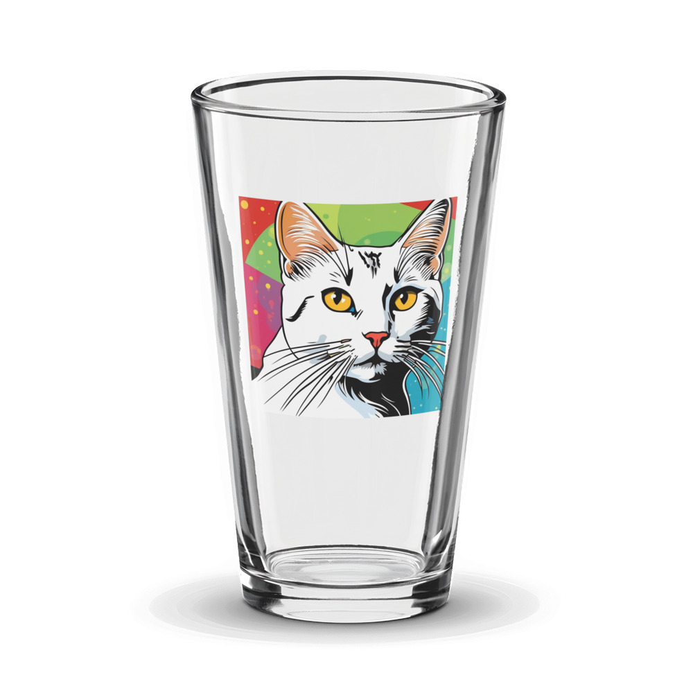 PugMug Custom White Companion Cat Glass Tumbler