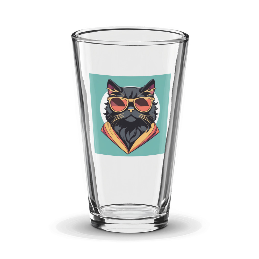 PugMug Custom Black Persian Cat Glass Tumbler