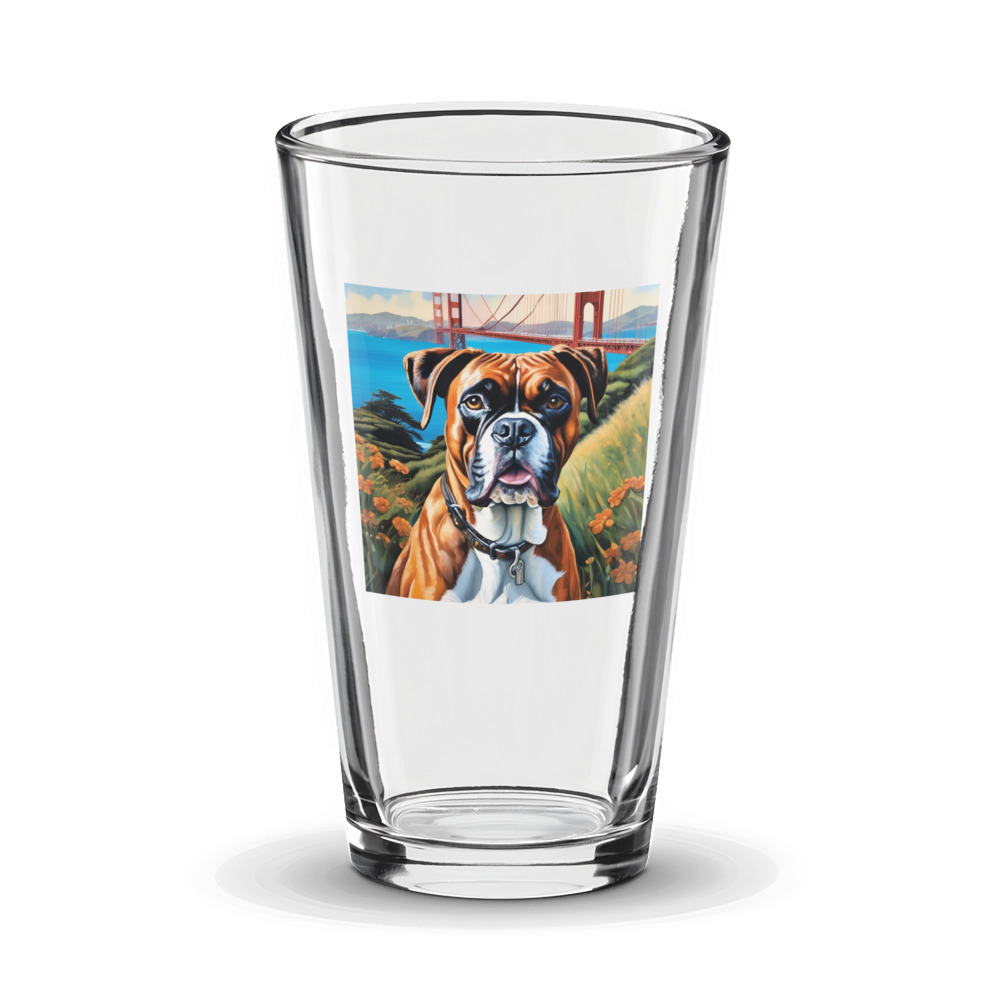 PugMug Custom Boxer Dog Glass Tumbler