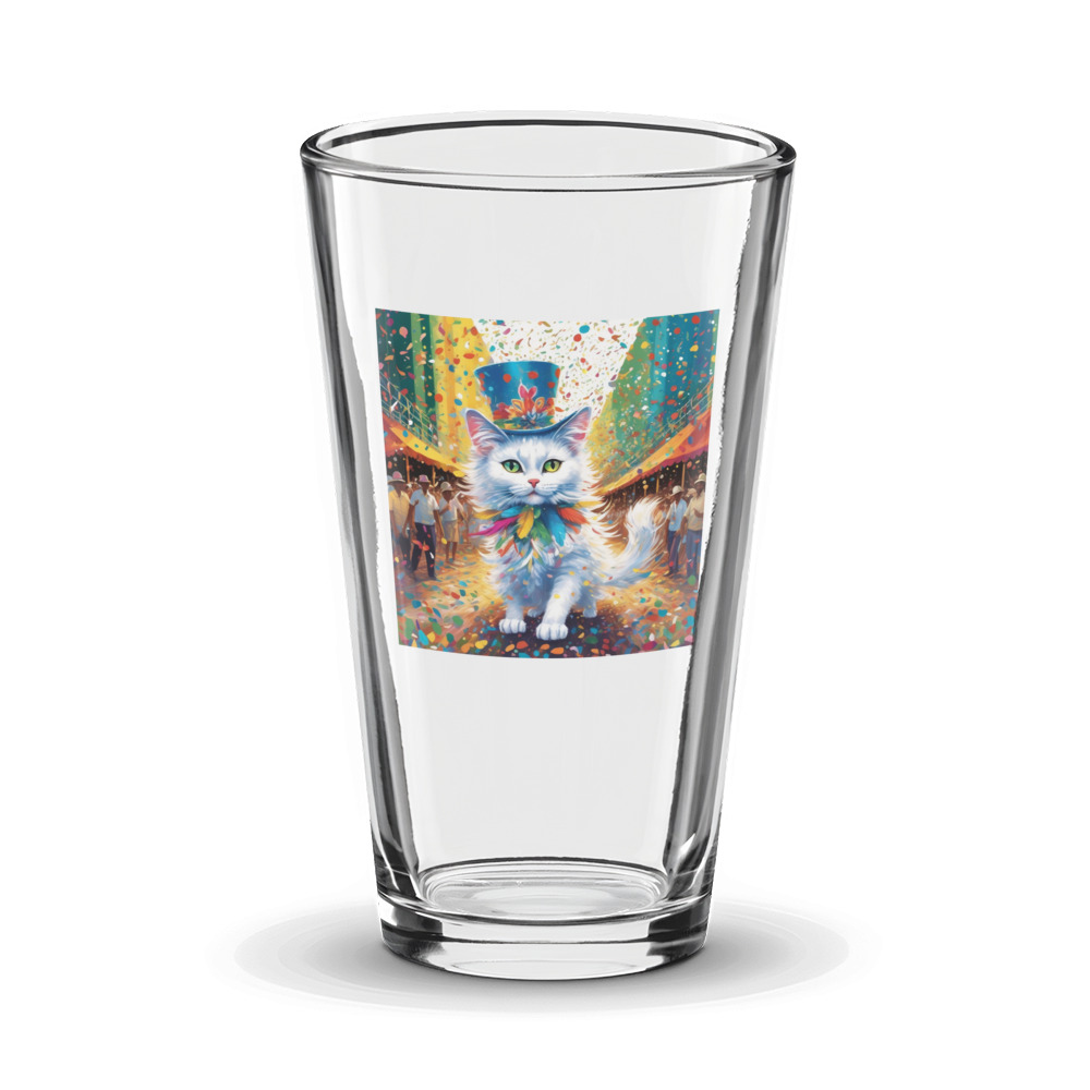 PugMug Custom White Companion Cat Glass Tumbler