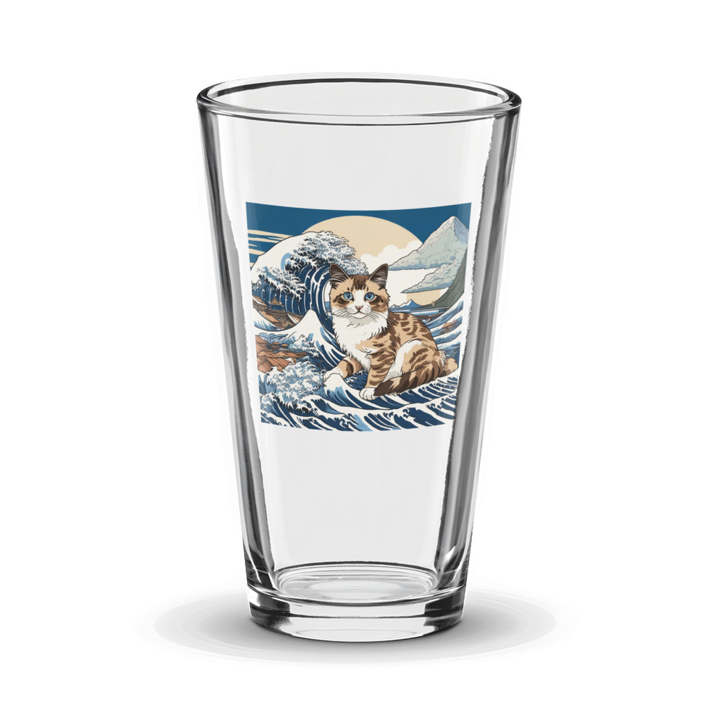 PugMug Custom Tabby Ragdoll Cat Glass Tumbler