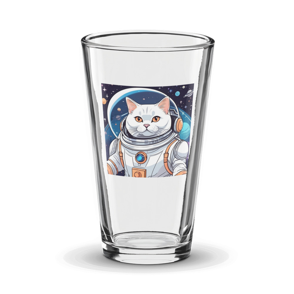 PugMug Custom White British Shorthair Cat Glass Tumbler