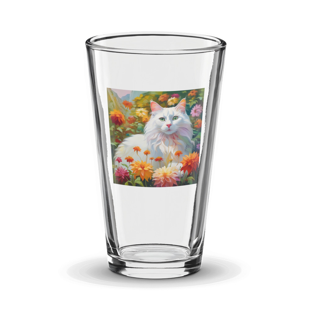 PugMug Custom White Companion Cat Glass Tumbler