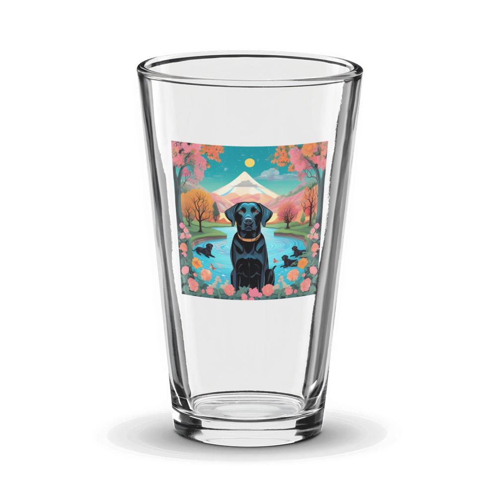 PugMug Custom Black Labrador Retriever Glass Tumbler