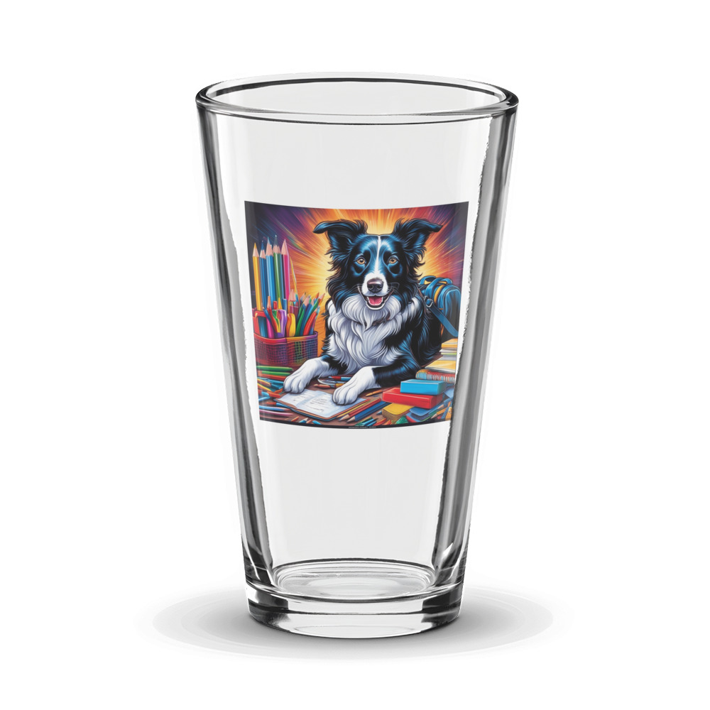 PugMug Custom Border Collie Glass Tumbler