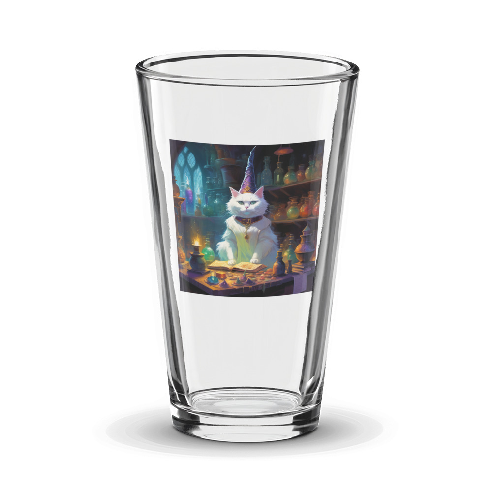 PugMug Custom White Companion Cat Glass Tumbler
