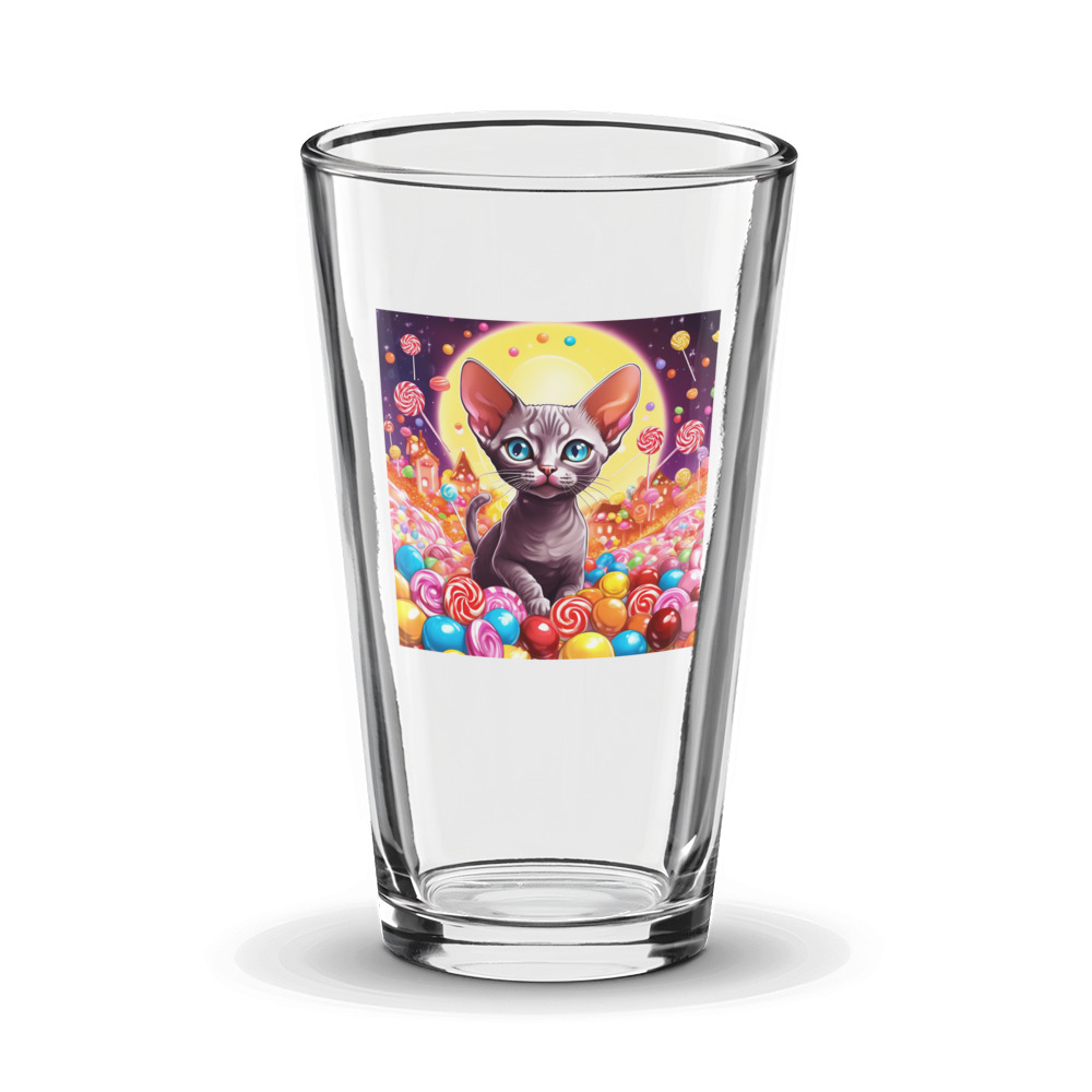 PugMug Custom Tabby Devon Rex Cat Glass Tumbler