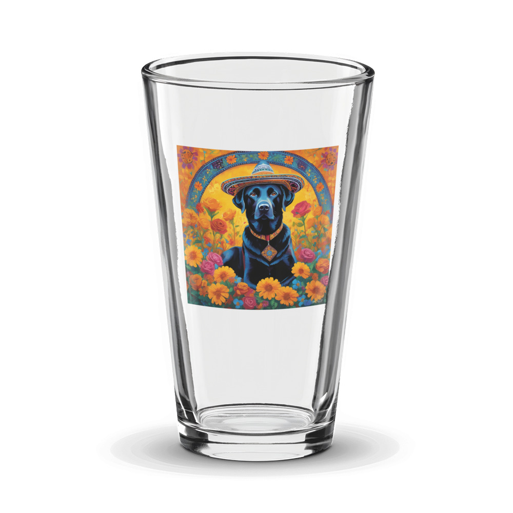 PugMug Custom Black Labrador Retriever Glass Tumbler