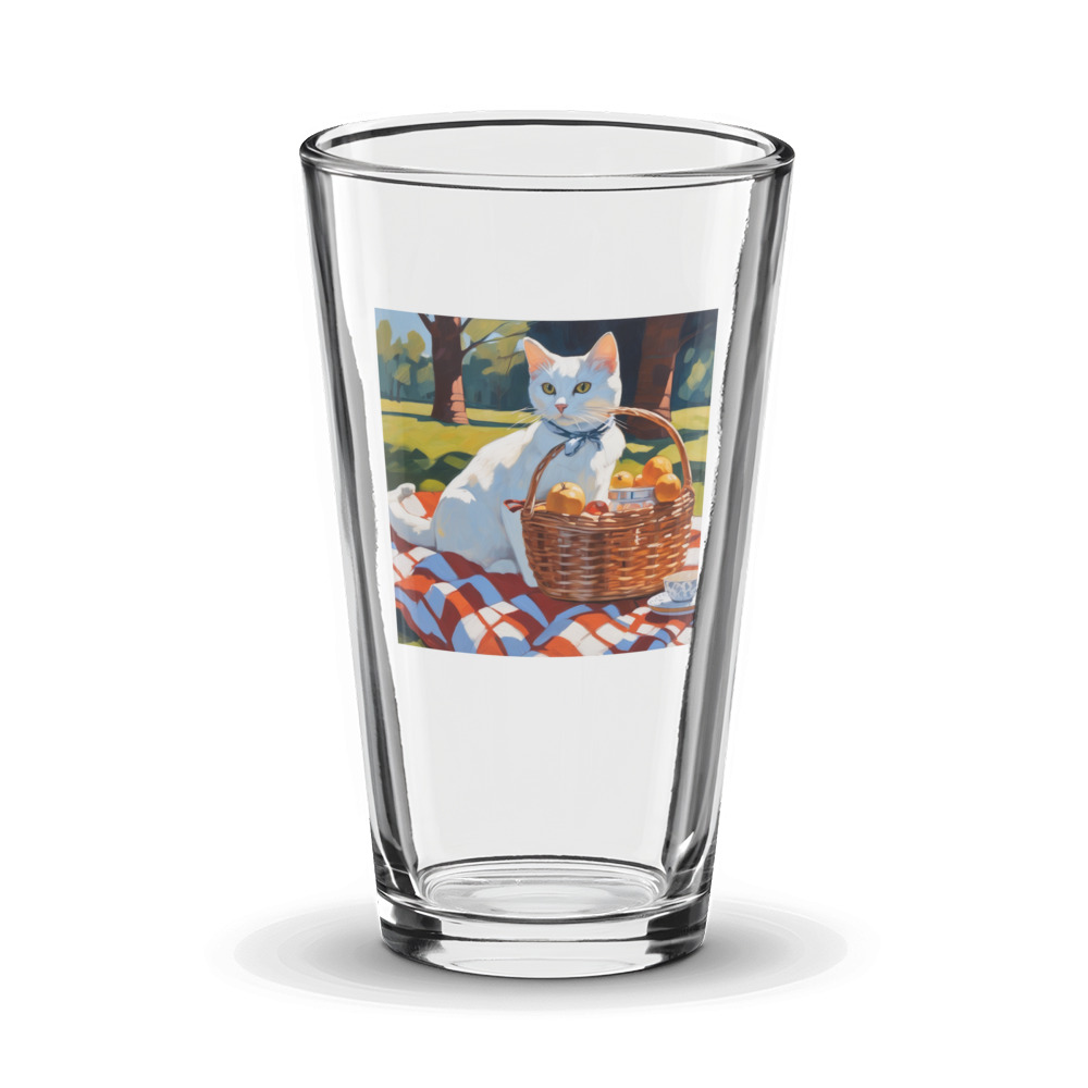 PugMug Custom White Companion Cat Glass Tumbler