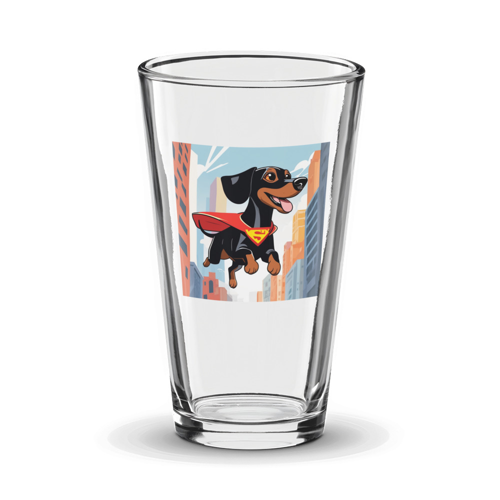 PugMug Custom Black Dachshund Glass Tumbler