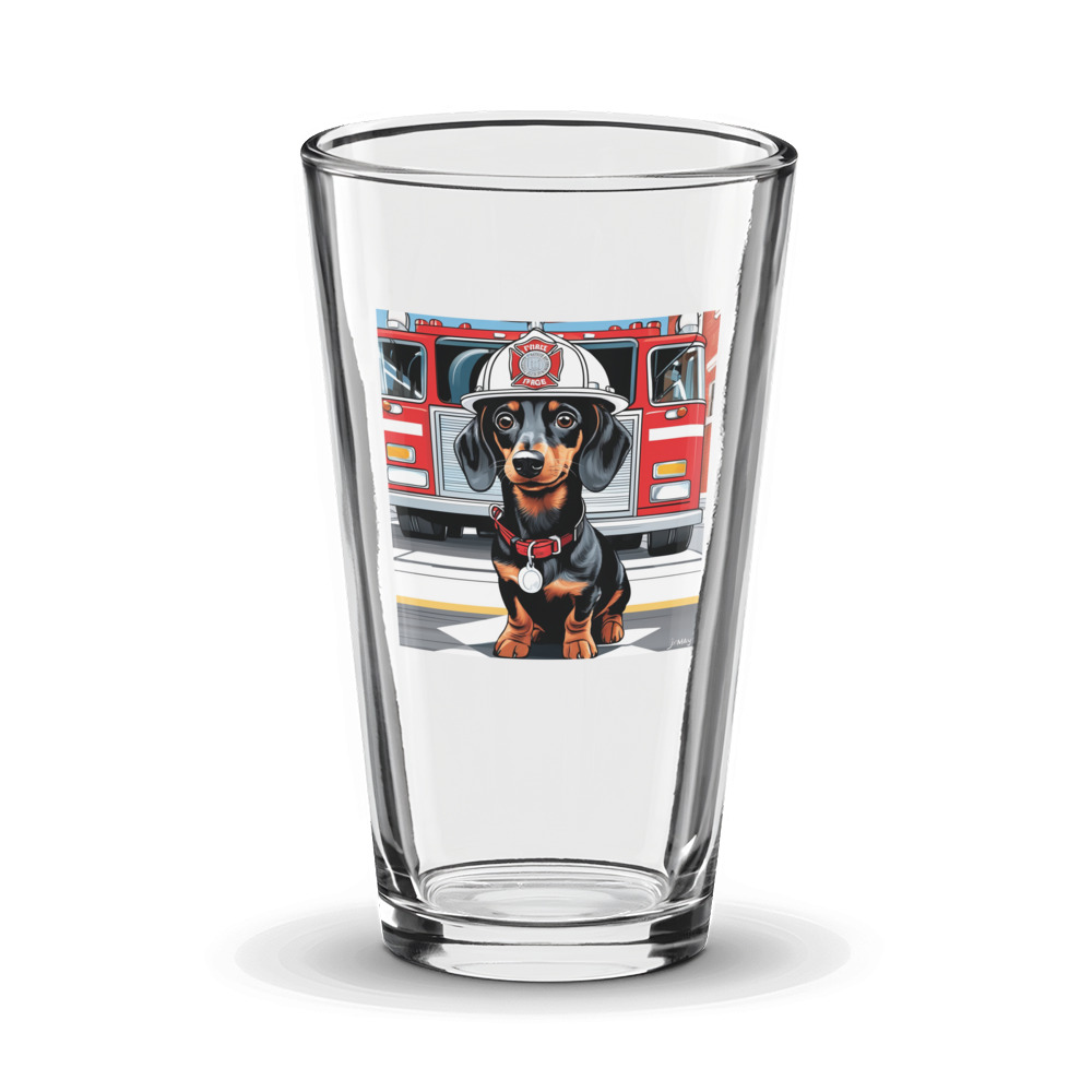 PugMug Custom Black Dachshund Glass Tumbler