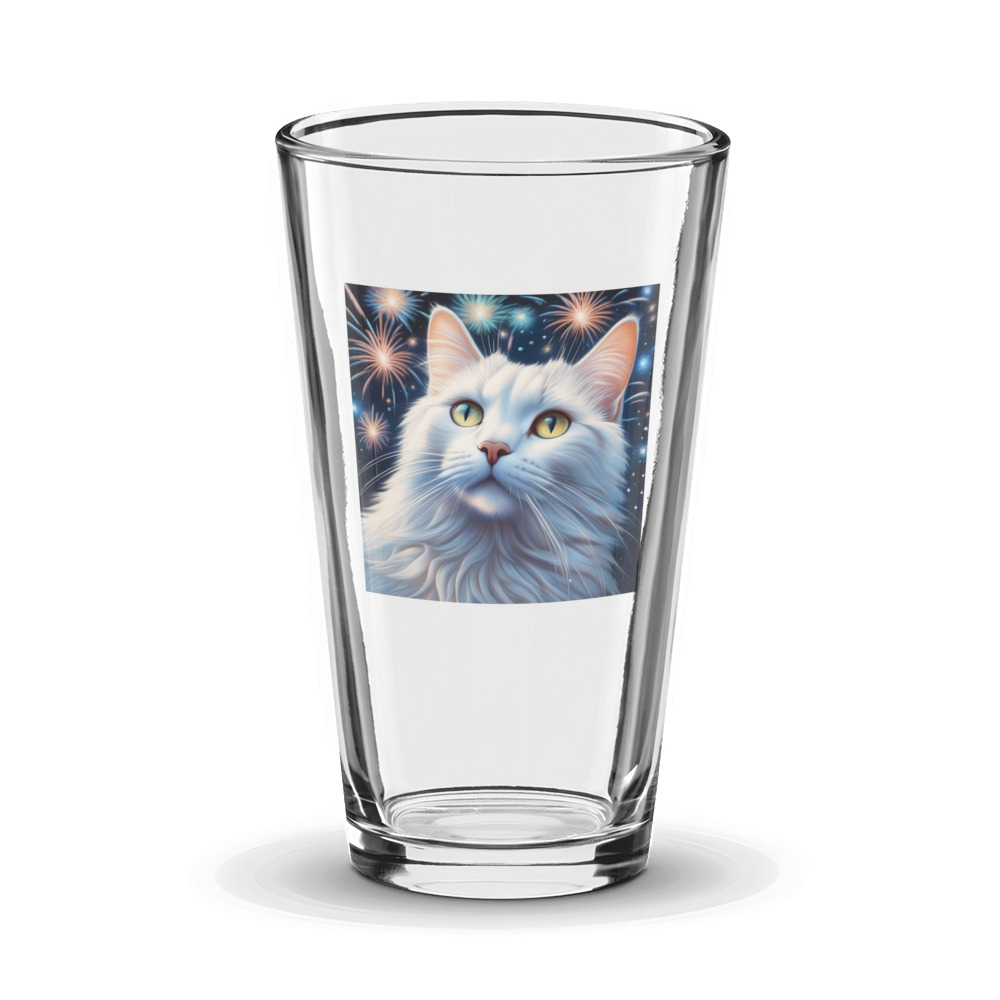 PugMug Custom White Companion Cat Glass Tumbler