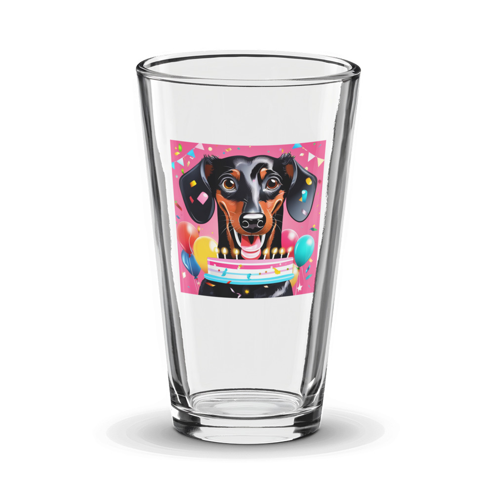 PugMug Custom Black Dachshund Glass Tumbler