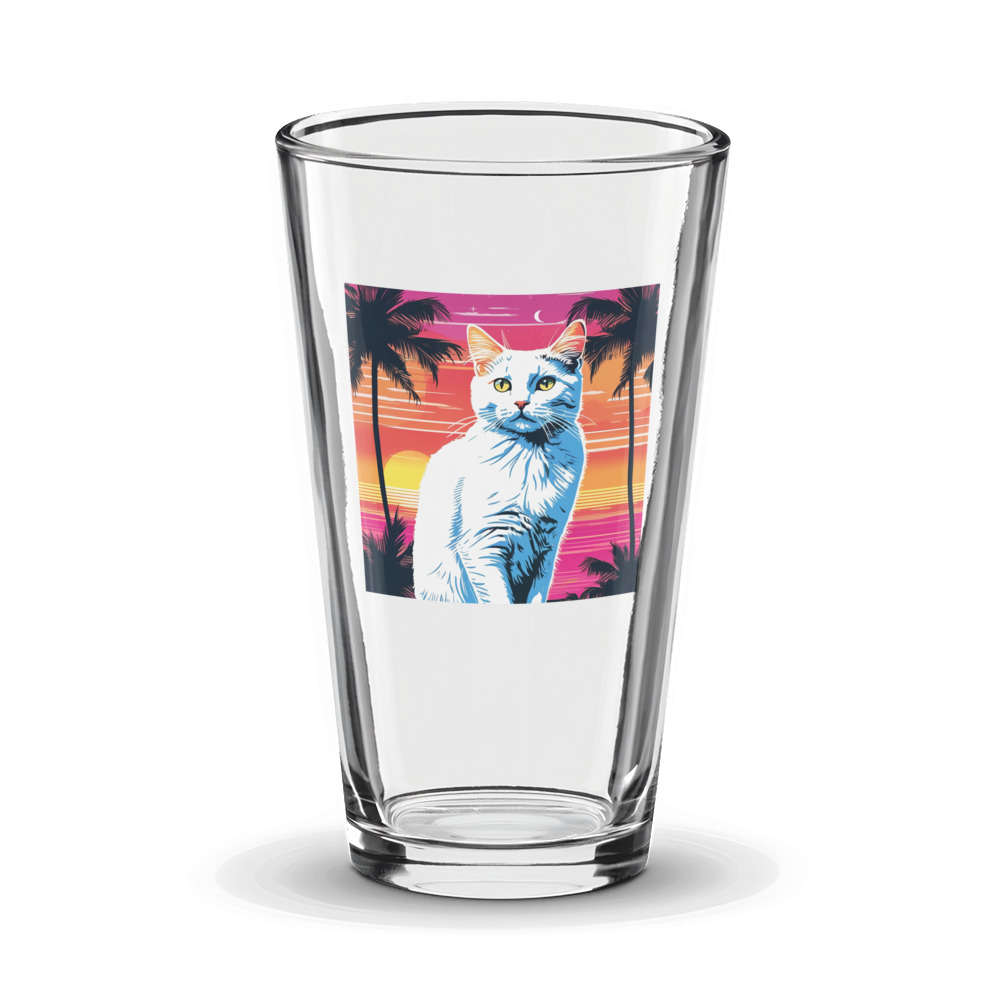 PugMug Custom White Companion Cat Glass Tumbler