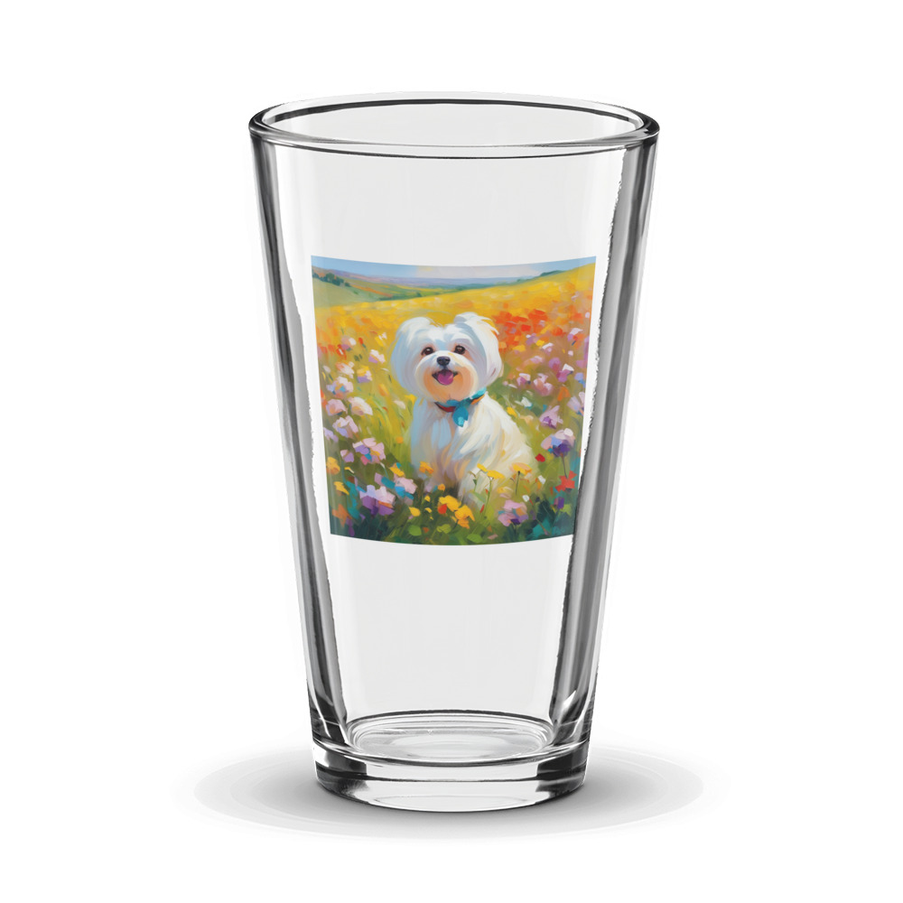 PugMug Custom Maltese Dog Glass Tumbler