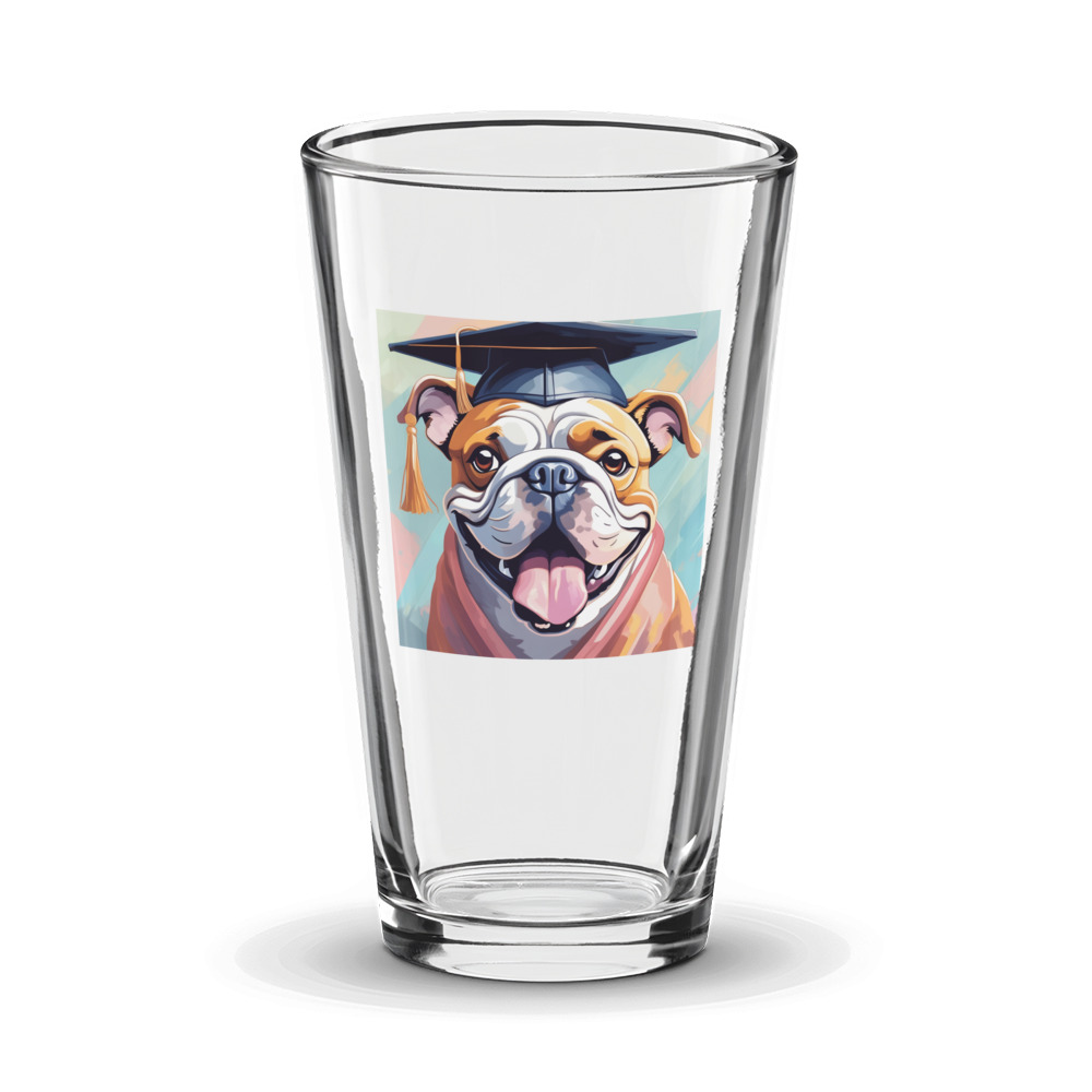 PugMug Custom Bulldog Glass Tumbler