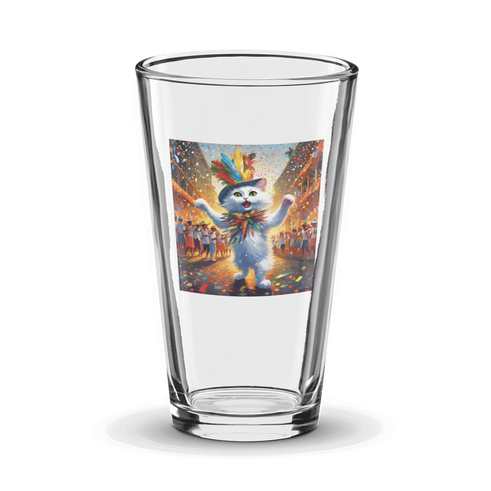 PugMug Custom White Companion Cat Glass Tumbler