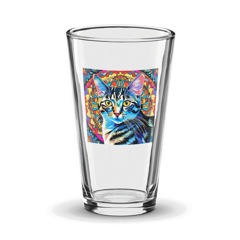 PugMug Custom Tabby American Shorthair Cat Glass Tumbler